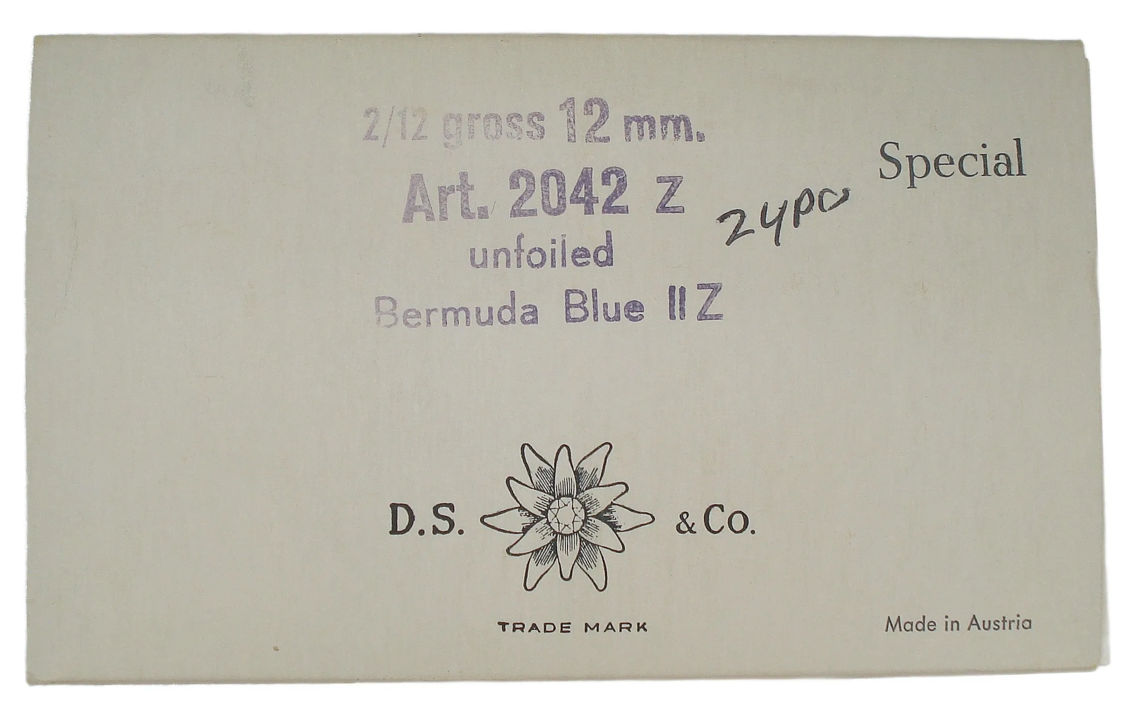 12mm (2042z) Bermuda Blue Swarovski DS Co Specialty