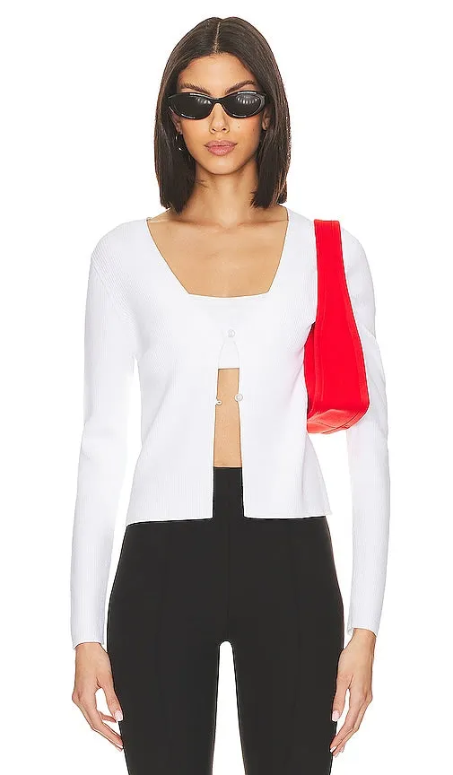 525 Jess Cropped Cardi in White