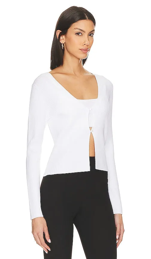 525 Jess Cropped Cardi in White