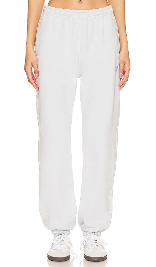 7 Days Active Organic Fitted Sweat Pants in Baby Blue