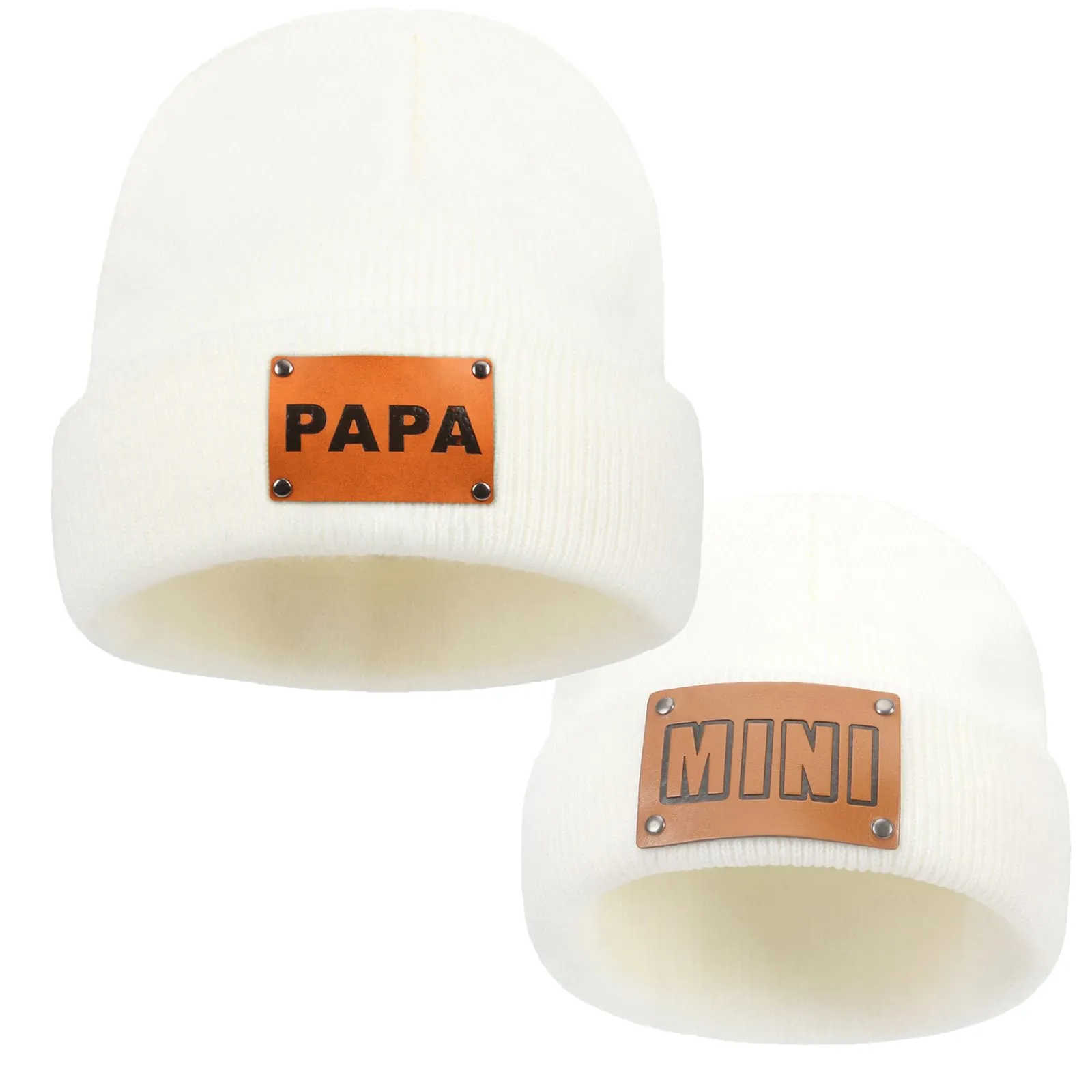 Asufegucd 2PCS Parent-Child Hat,Women's Knitted Beanie Cap,Baby Warm Hiphop Cap,Mother&Baby Winter Knit Wool Beanie,Ski Cap