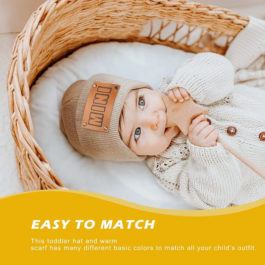 Asufegucd 2PCS Parent-Child Hat,Women's Knitted Beanie Cap,Baby Warm Hiphop Cap,Mother&Baby Winter Knit Wool Beanie,Ski Cap