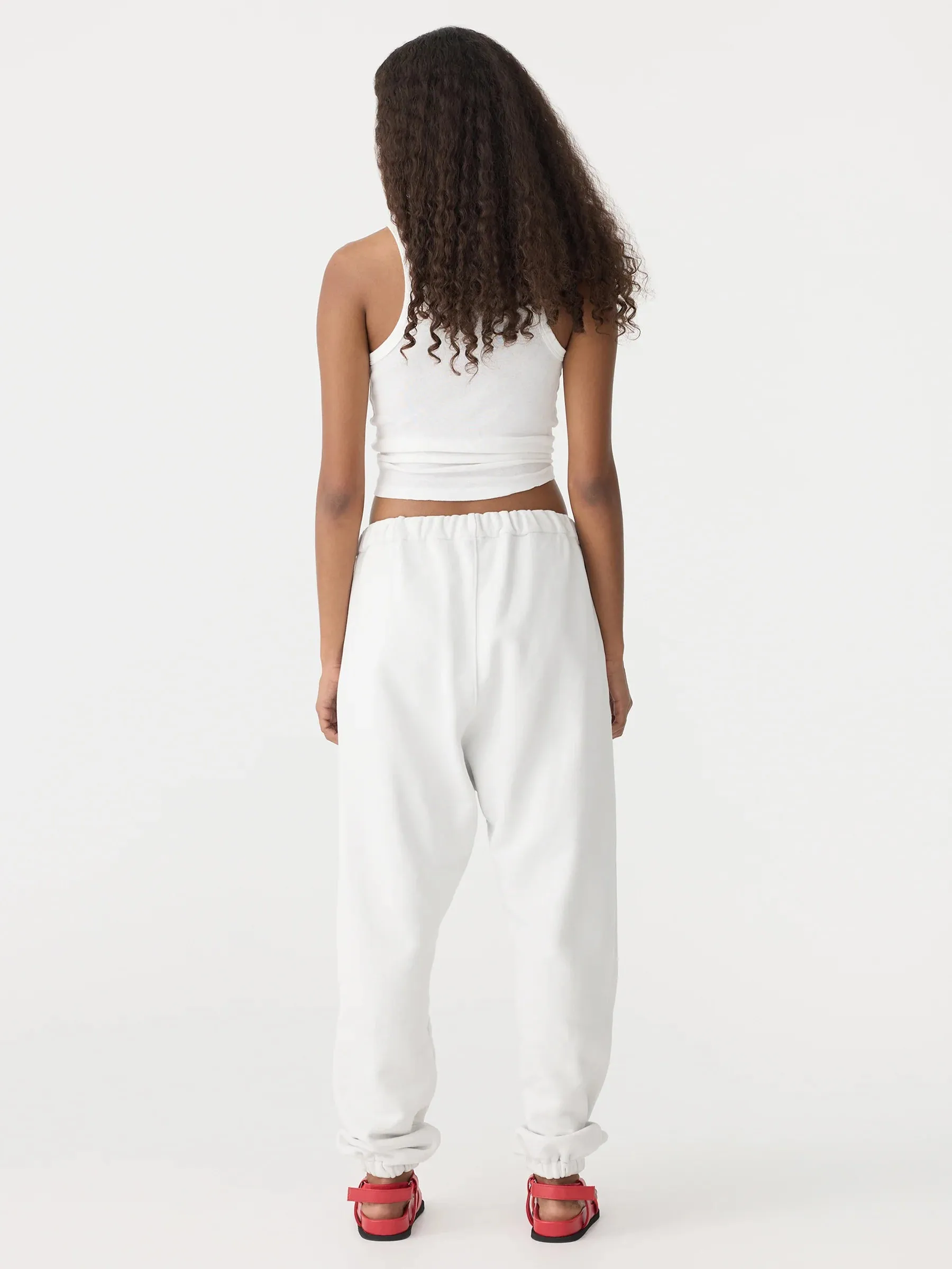 Bassike Fleece Trackpant in Antique White