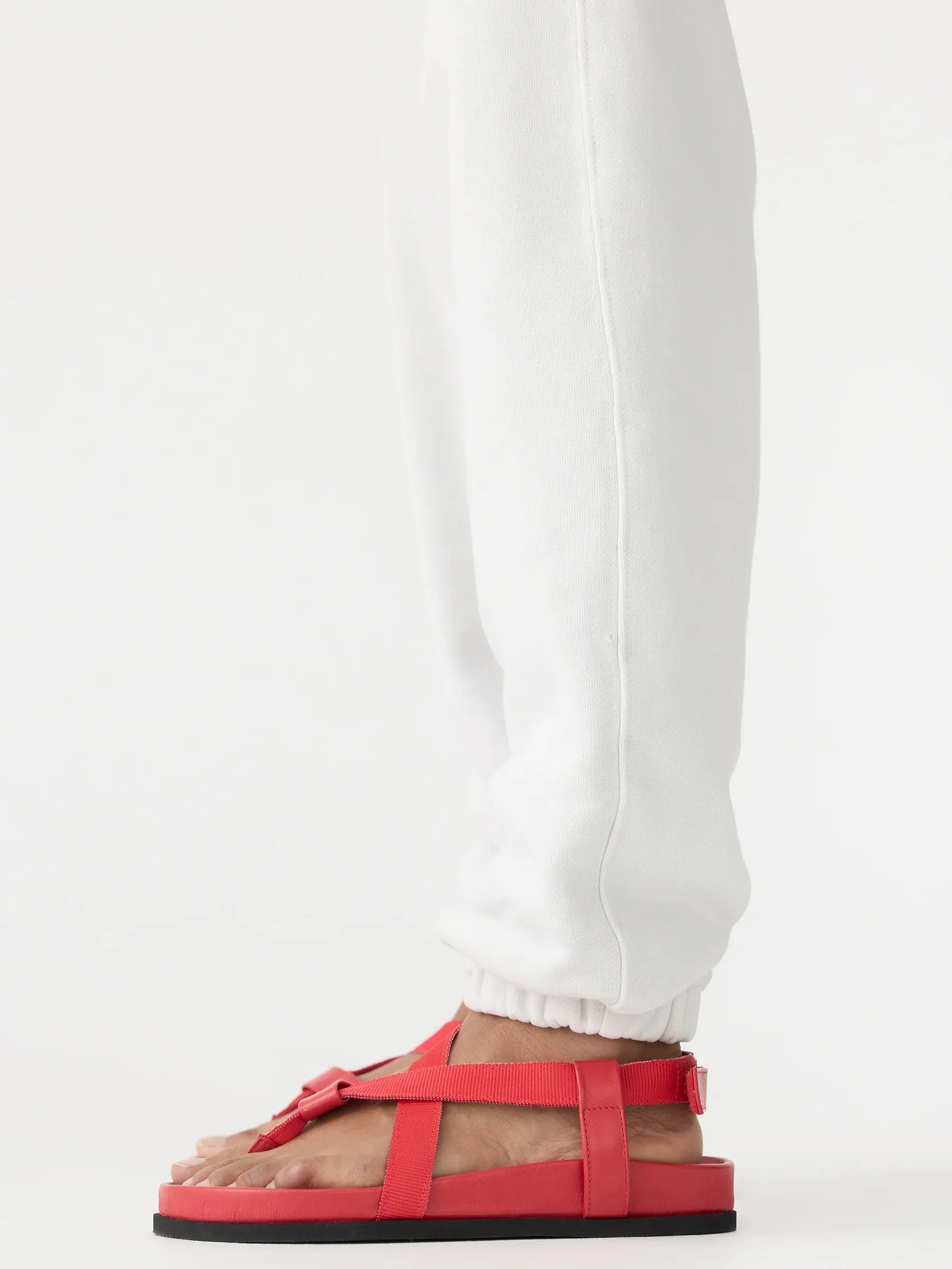 Bassike Fleece Trackpant in Antique White
