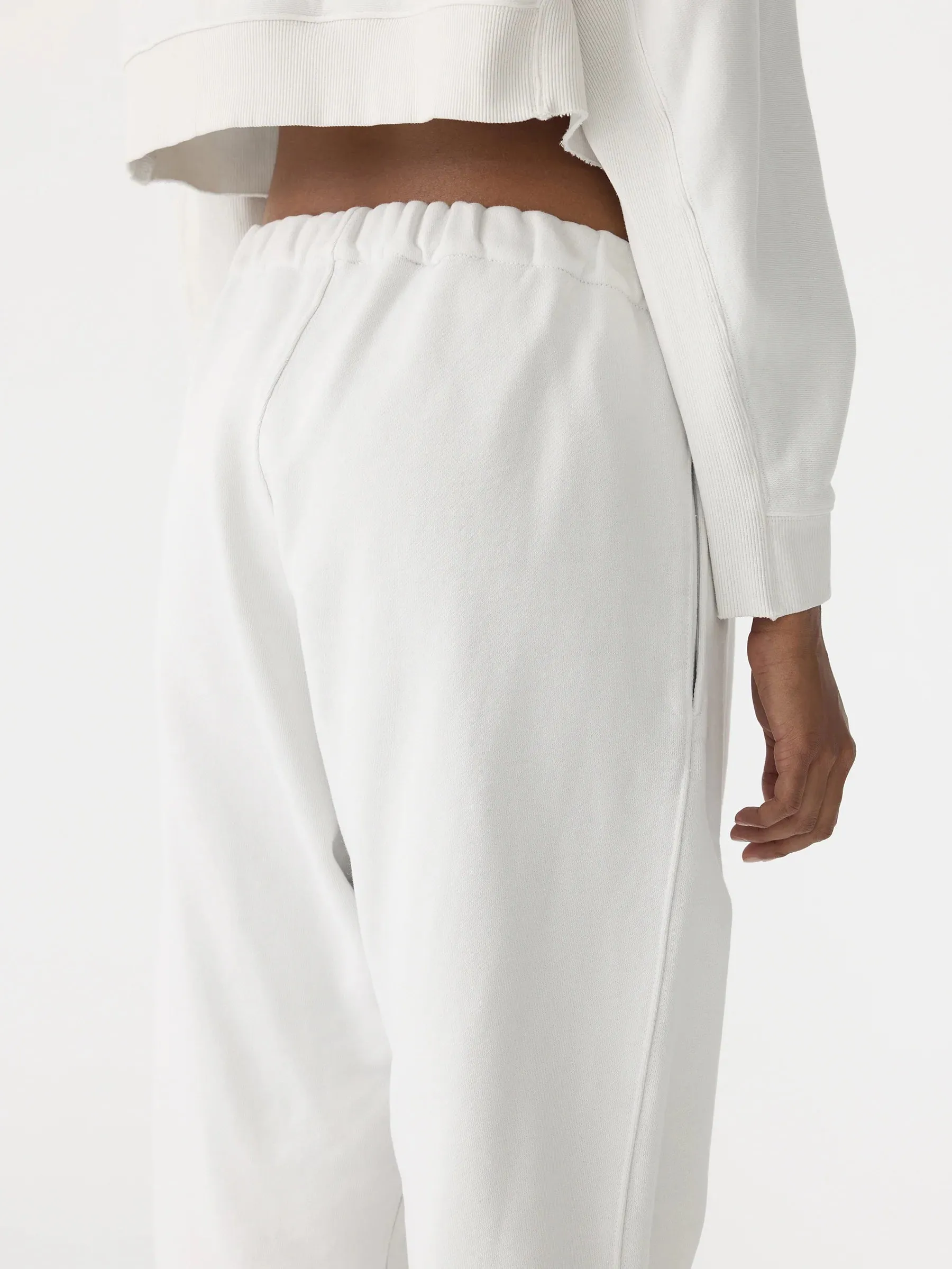 Bassike Fleece Trackpant in Antique White
