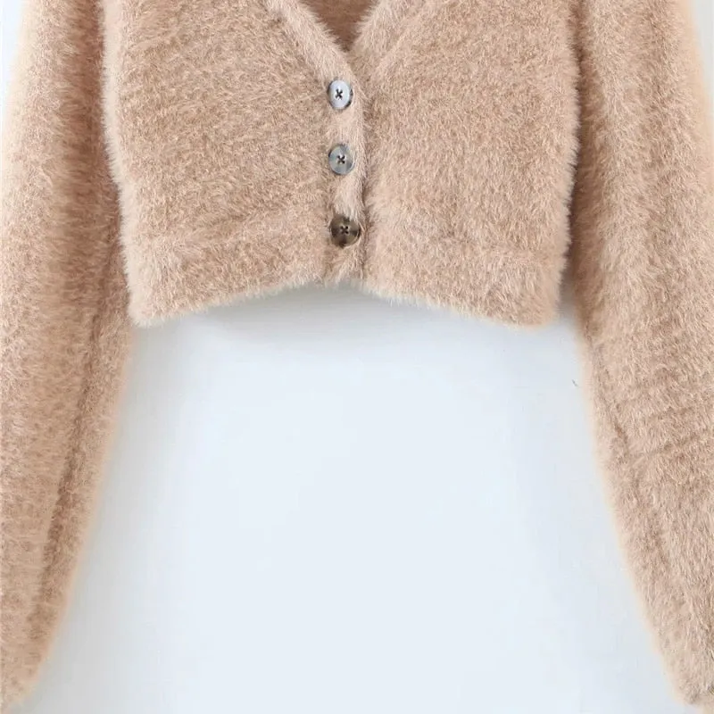FAUX FUR CARDIGAN