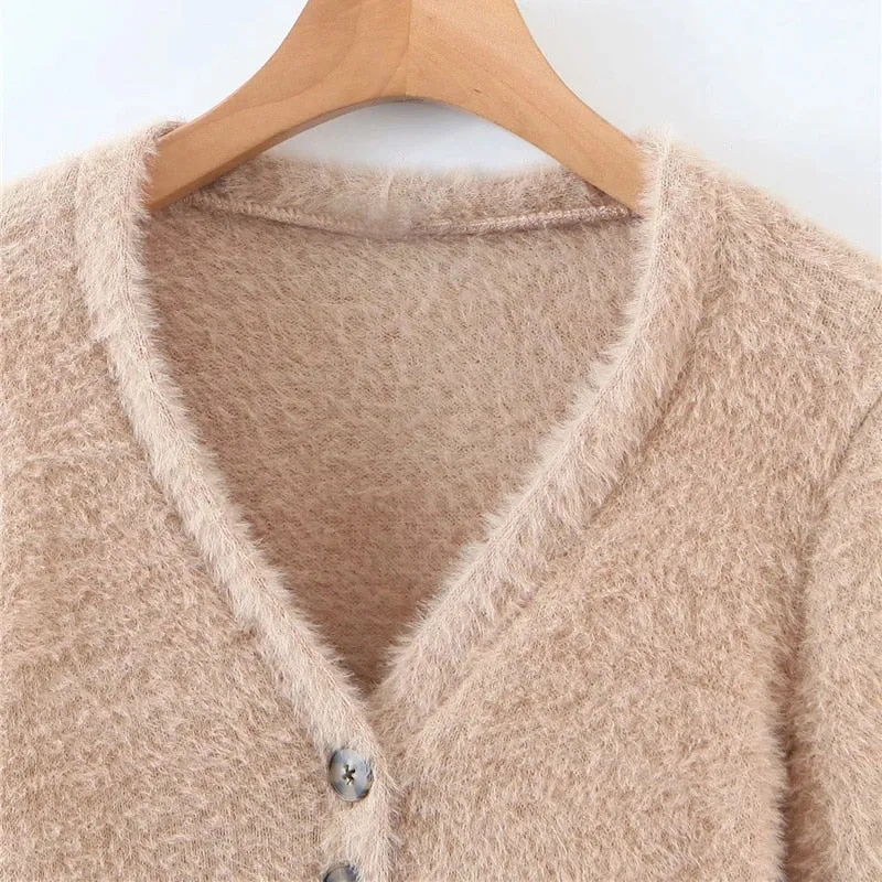 FAUX FUR CARDIGAN