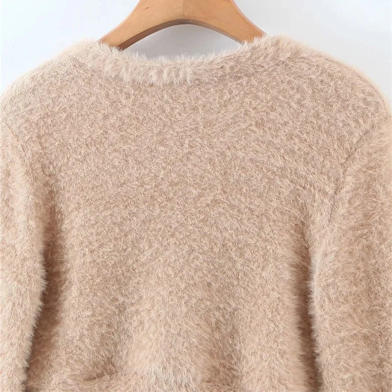 FAUX FUR CARDIGAN