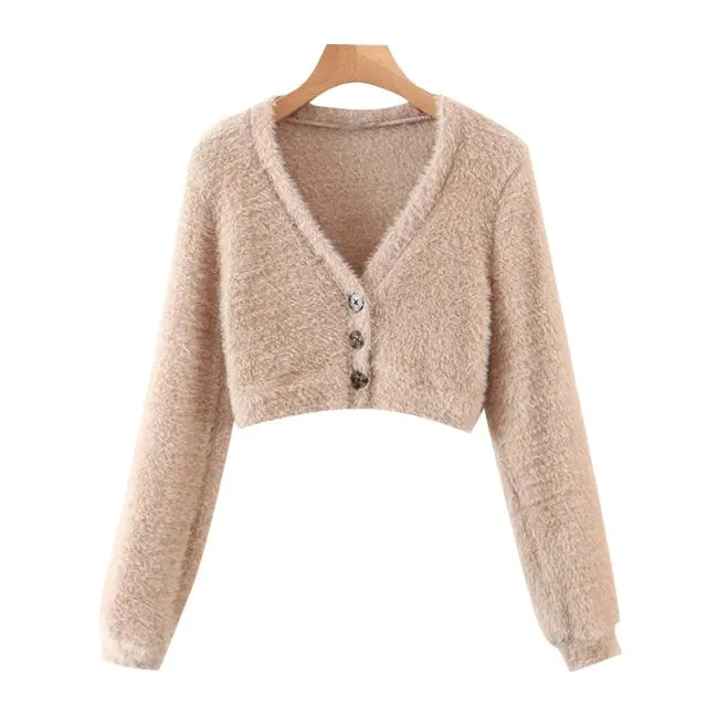 FAUX FUR CARDIGAN