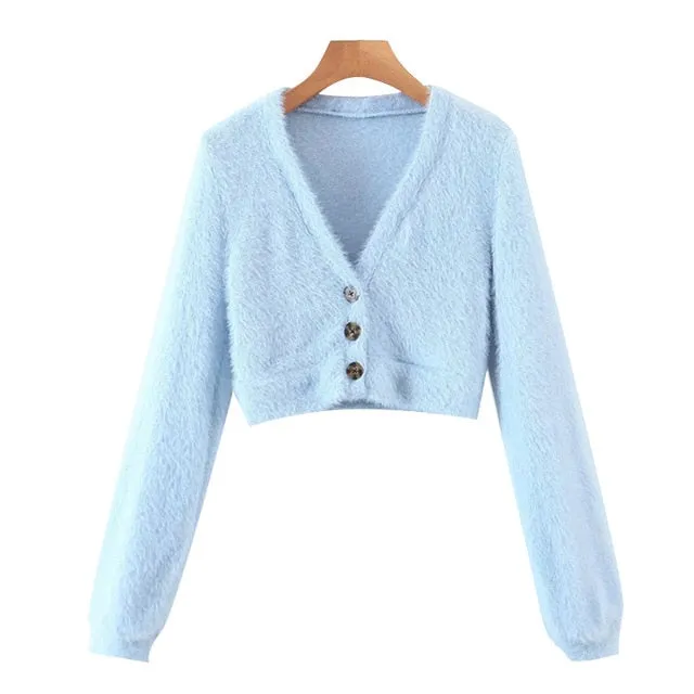 FAUX FUR CARDIGAN