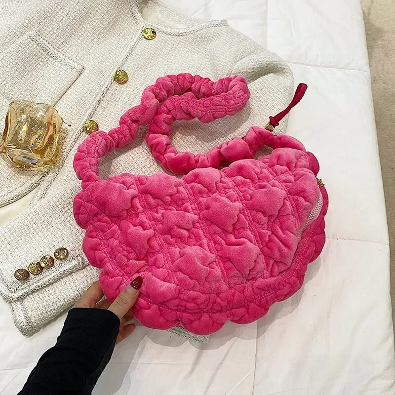High Quality Crossbody Puffer  Faux Fur Bag-Showtown