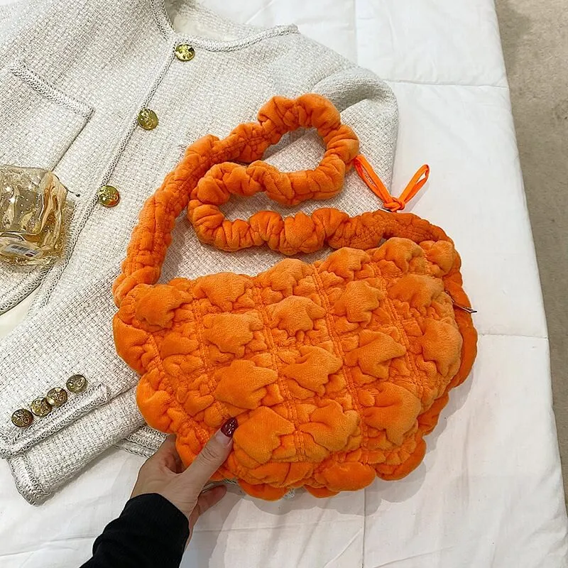 High Quality Crossbody Puffer  Faux Fur Bag-Showtown