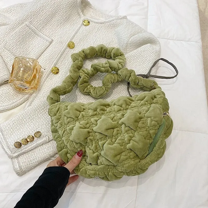 High Quality Crossbody Puffer  Faux Fur Bag-Showtown