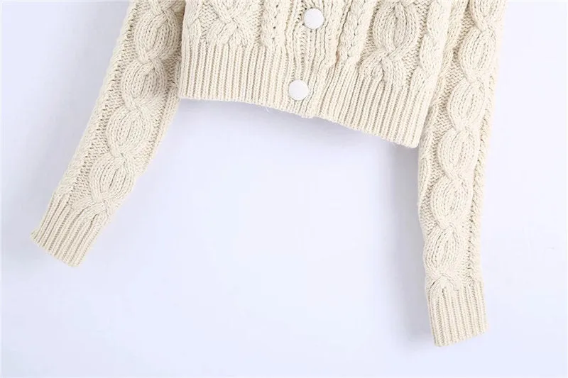 KNIT FAUX FUR CARDIGAN