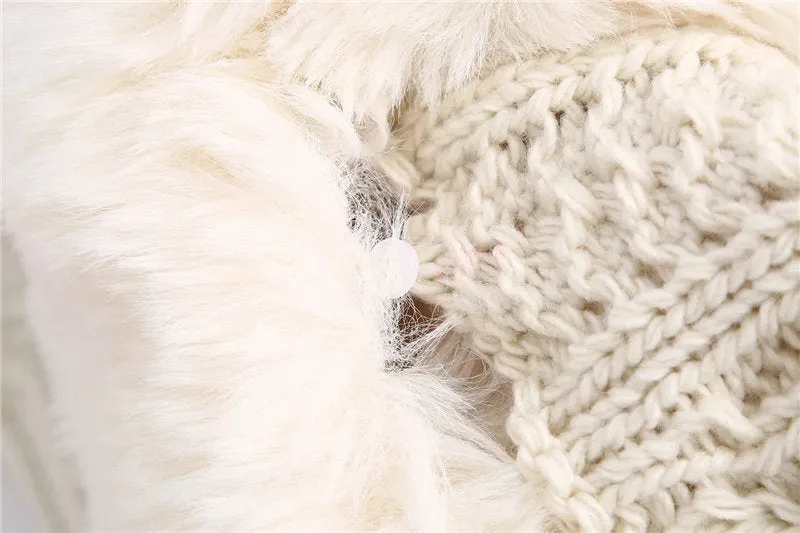 KNIT FAUX FUR CARDIGAN