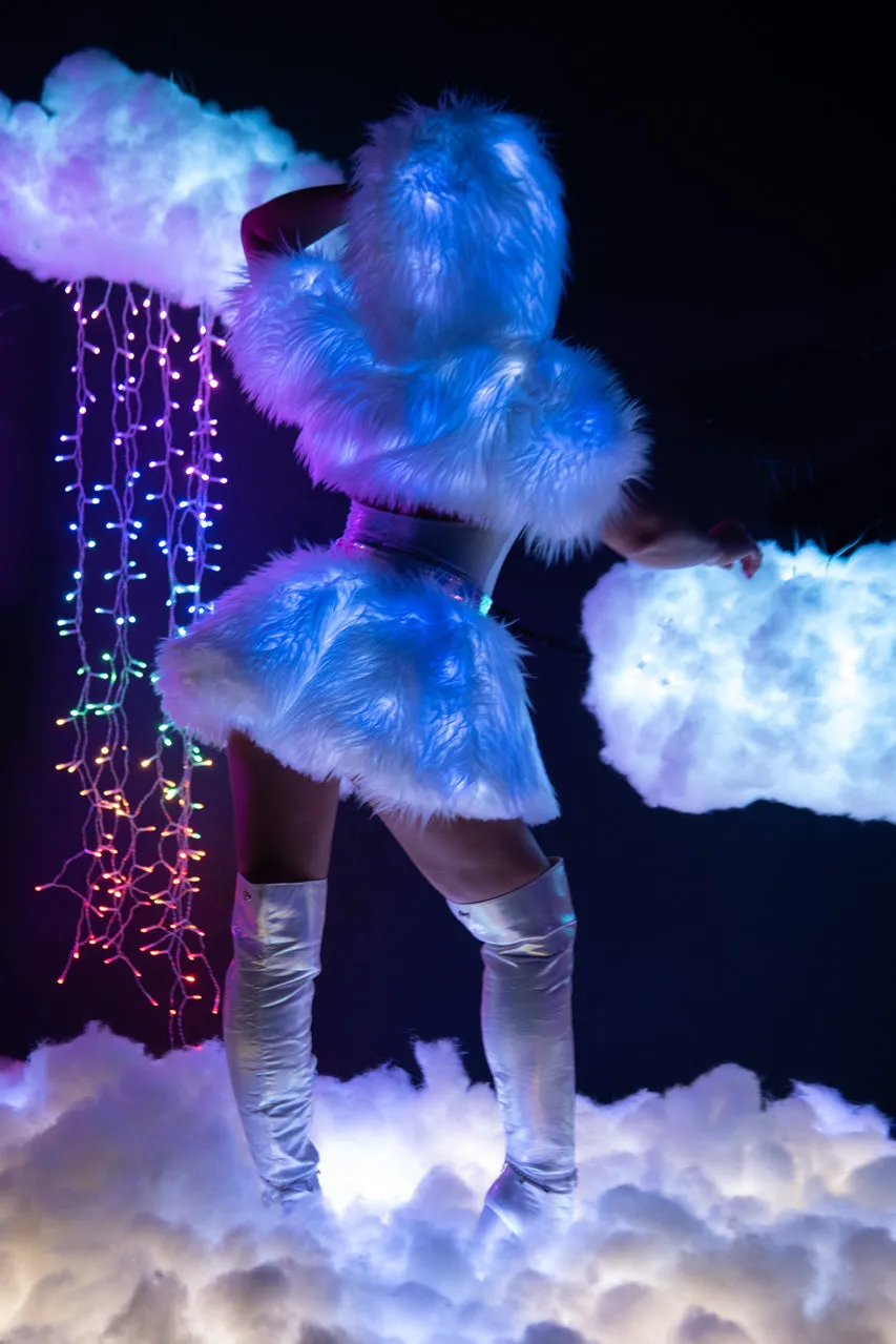 Light Up Furry Belted Skirt