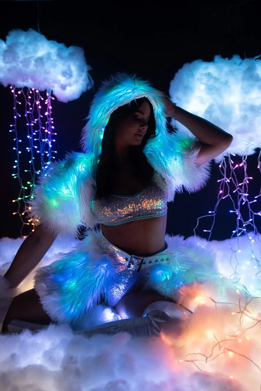 Light Up Furry Belted Skirt