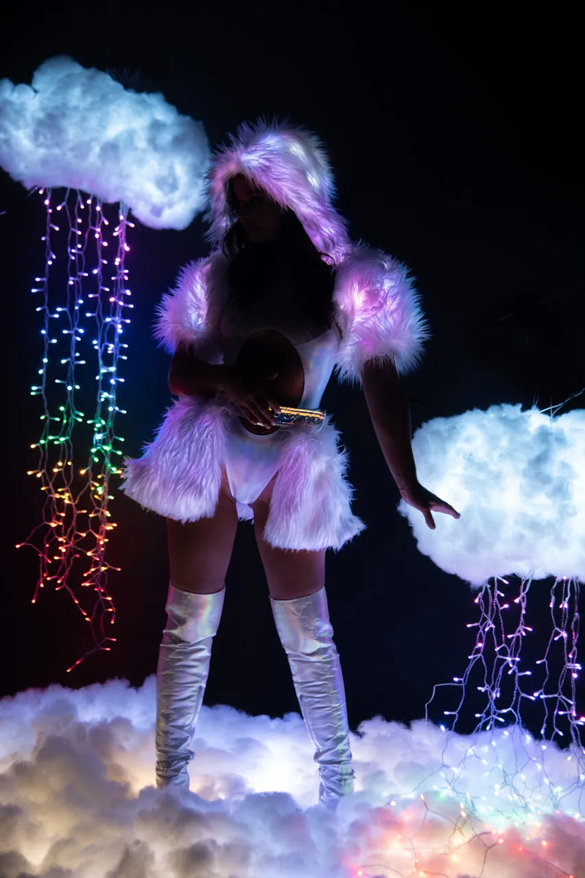 Light Up Furry Belted Skirt