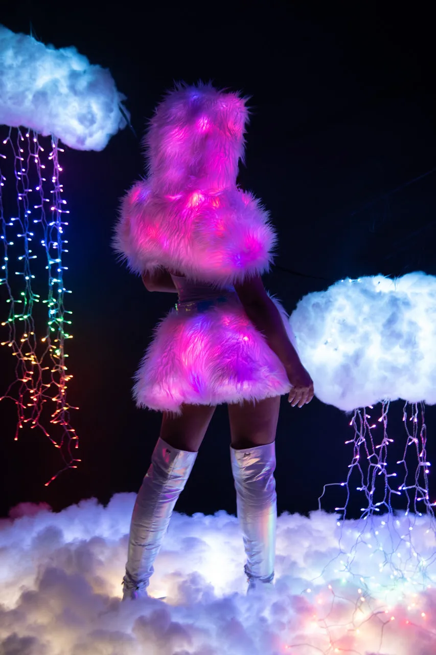 Light Up Furry Belted Skirt