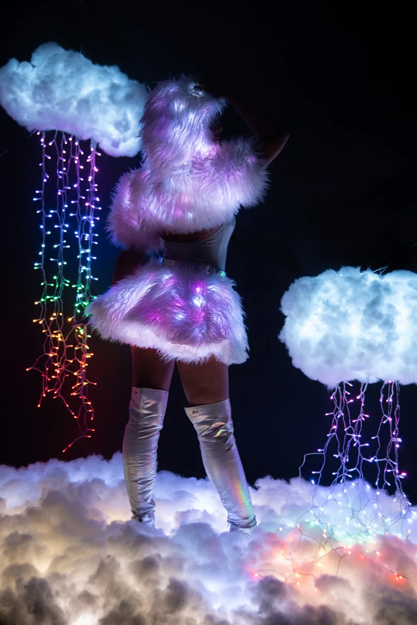 Light Up Furry Belted Skirt