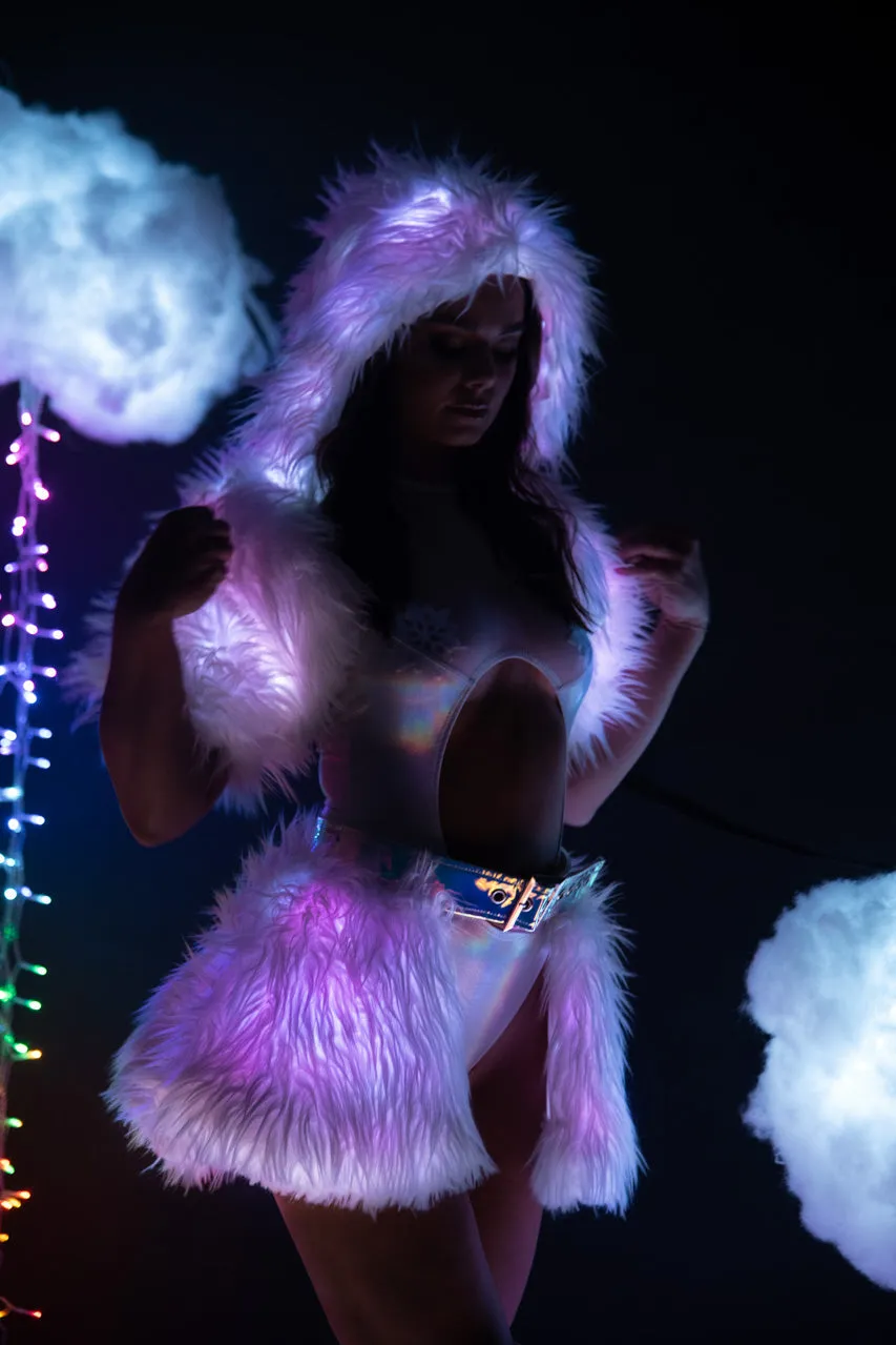 Light Up Furry Belted Skirt