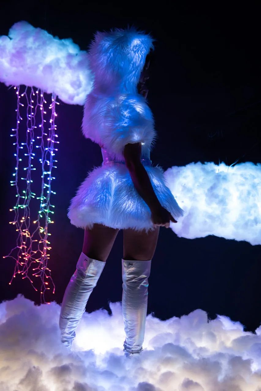 Light Up Furry Belted Skirt