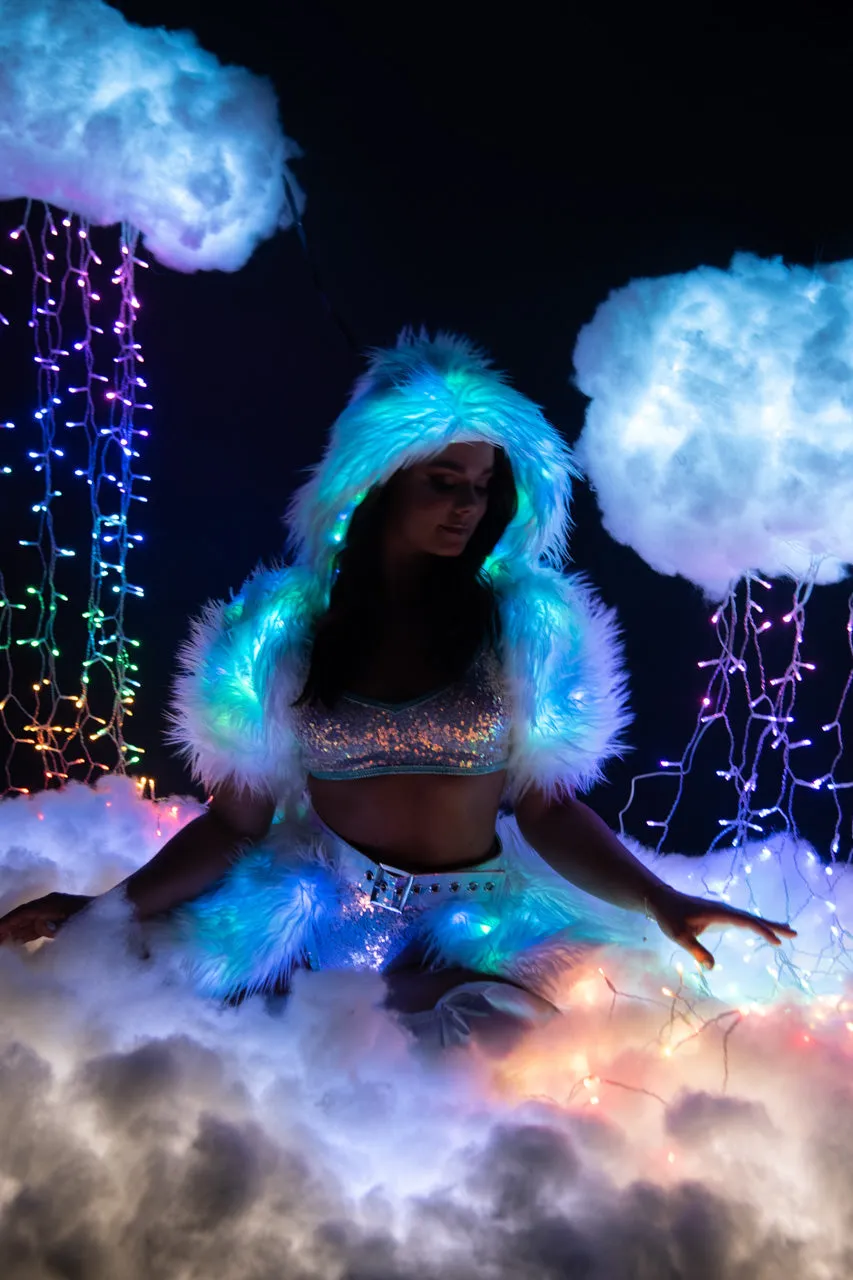 Light Up Furry Belted Skirt