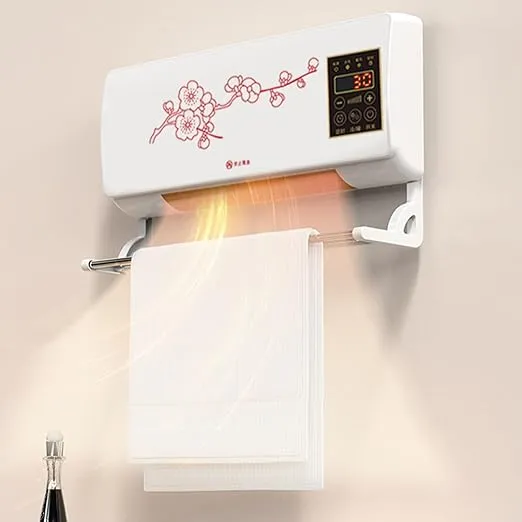 Mini Heating Machine 1800W Wall Mounted Cold Air Conditioner Remote Control Intelligent Heater For Home Office Bedroom