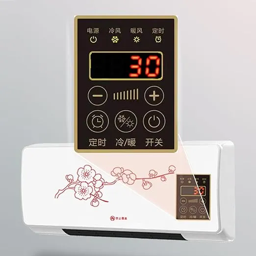 Mini Heating Machine 1800W Wall Mounted Cold Air Conditioner Remote Control Intelligent Heater For Home Office Bedroom