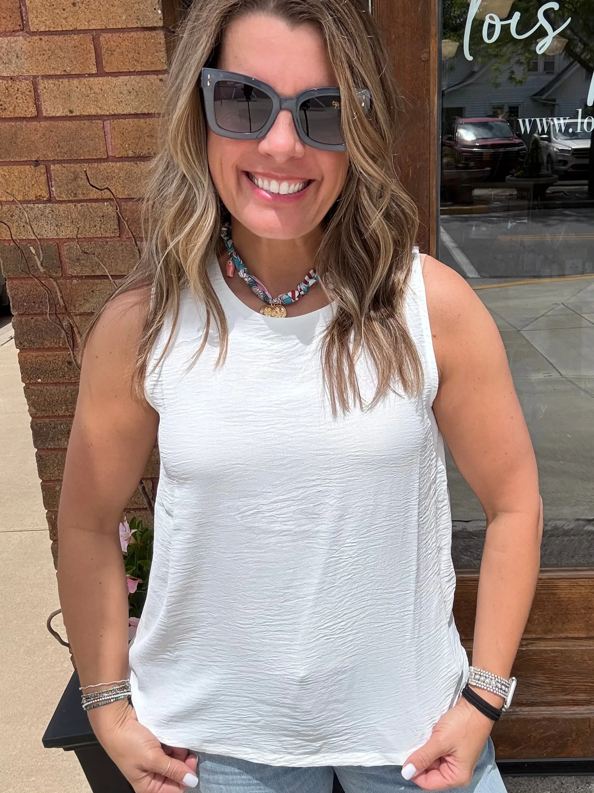 Sleeveless Magic Top Ivory