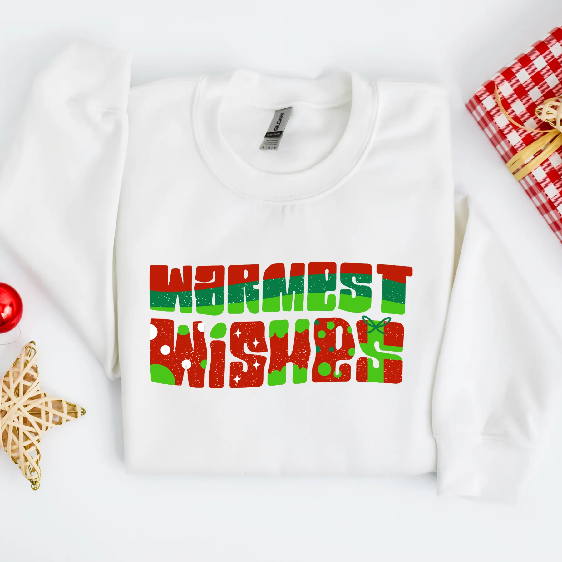 Warmest Wishes Women's Red and Green Sweatshirt