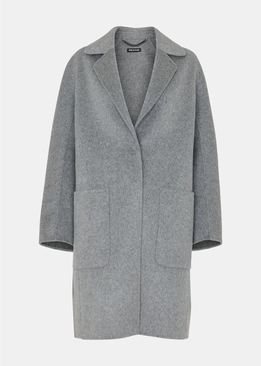 Whistles Cassie Double Face Pocket Coat Grey