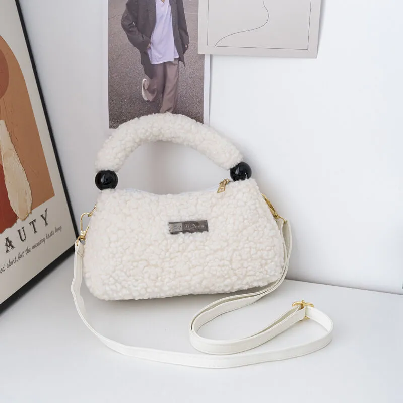 Women Faux Fur Crossbody Tote Bag-Showtown