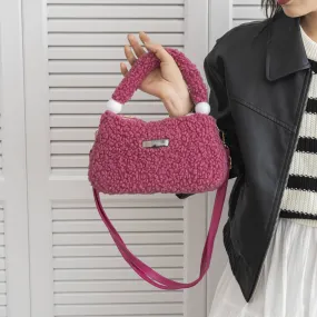Women Faux Fur Crossbody Tote Bag-Showtown